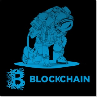 Blockchain coin Crypto coin Crytopcurrency Posters and Art